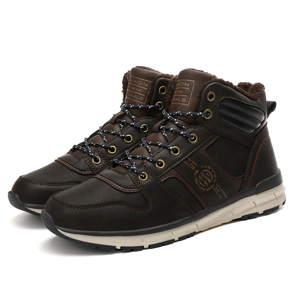 Мужская плюшевая Уличная обувь с высоким берцем хлопковая теплая Повседневная