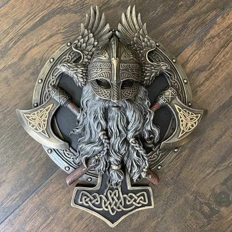 Винтажные таблички Настенная искусственная кожа викингов сумасшедший воин