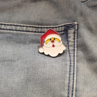 1pcs santa claus metal enamel brooches pin backpacks clothes merry christmas gifts for kids
