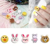 nail art accessories cute cartoon resin bear rabbit duck three dimensional japanese 3d fingernail diy decoration