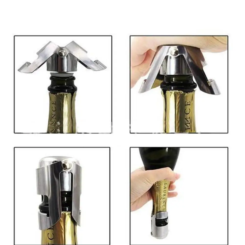 Портативный Нержавеющая сталь бокал для шампанского Натуральная пробка