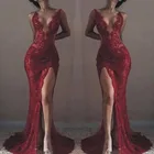 Женское кружевное платье-русалка, длинное вечернее платье без рукавов с разрезом, лето 2022