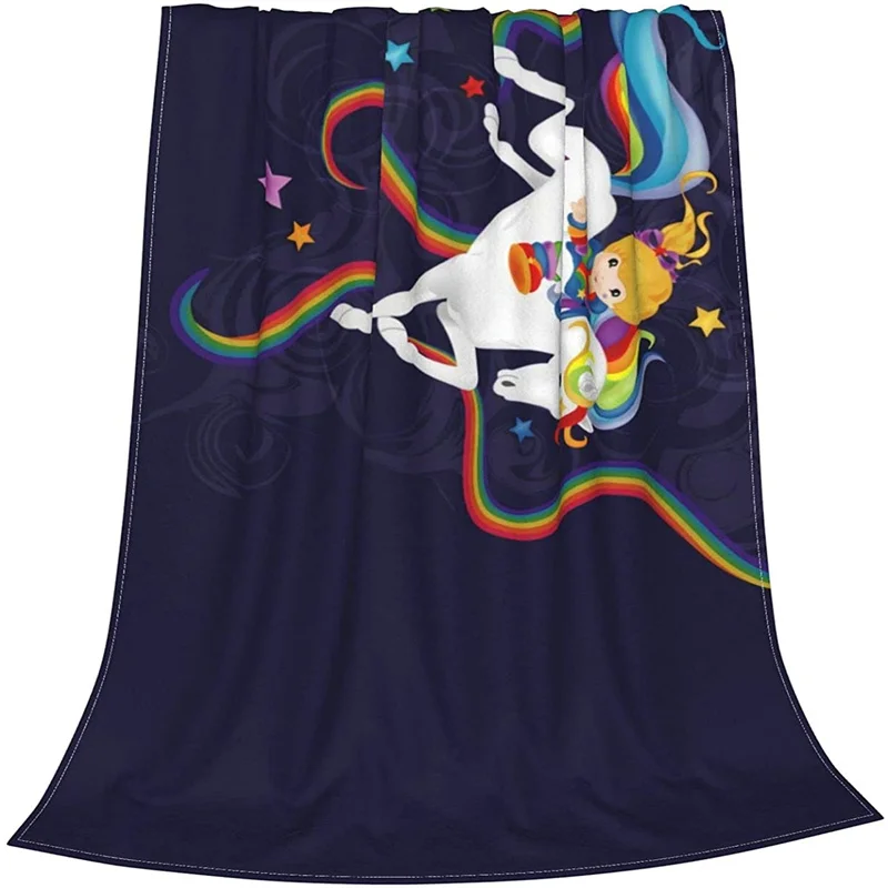 

Rainbow Brite And Starlite Memories Navajo Cubre Camara Green Throw Blanket 3D Print On Demand Sherpa Super Comfortable For Sofa