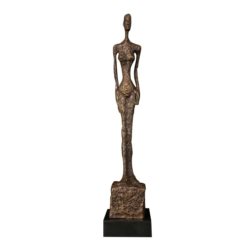 

Giacometti Abstract Bronze Sculpture Classical Art Standing Female Statue Figurine Collectio Room Home Decoration Accessories