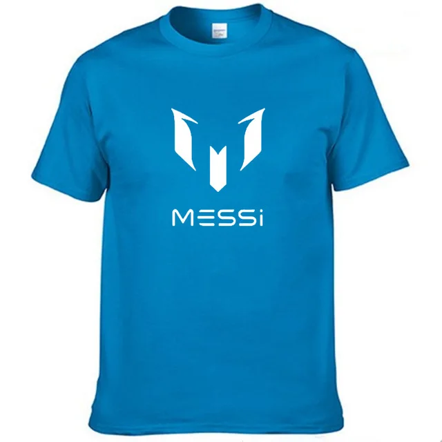 Мужская футболка с принтом Messi мужская летняя круглым вырезом Повседневная
