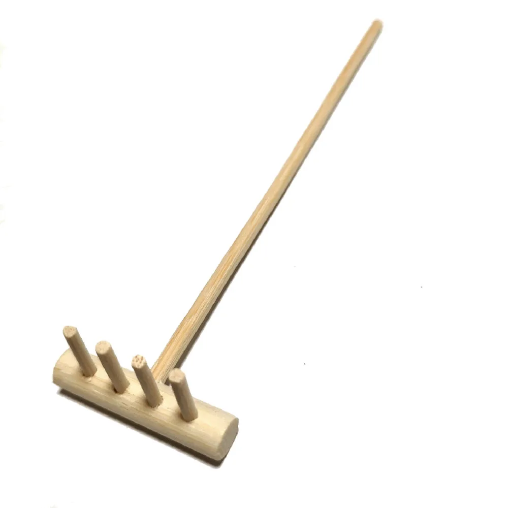 10 шт. садовые мини деревянная рейка бамбуковые грабли миниатюрный песок лоток