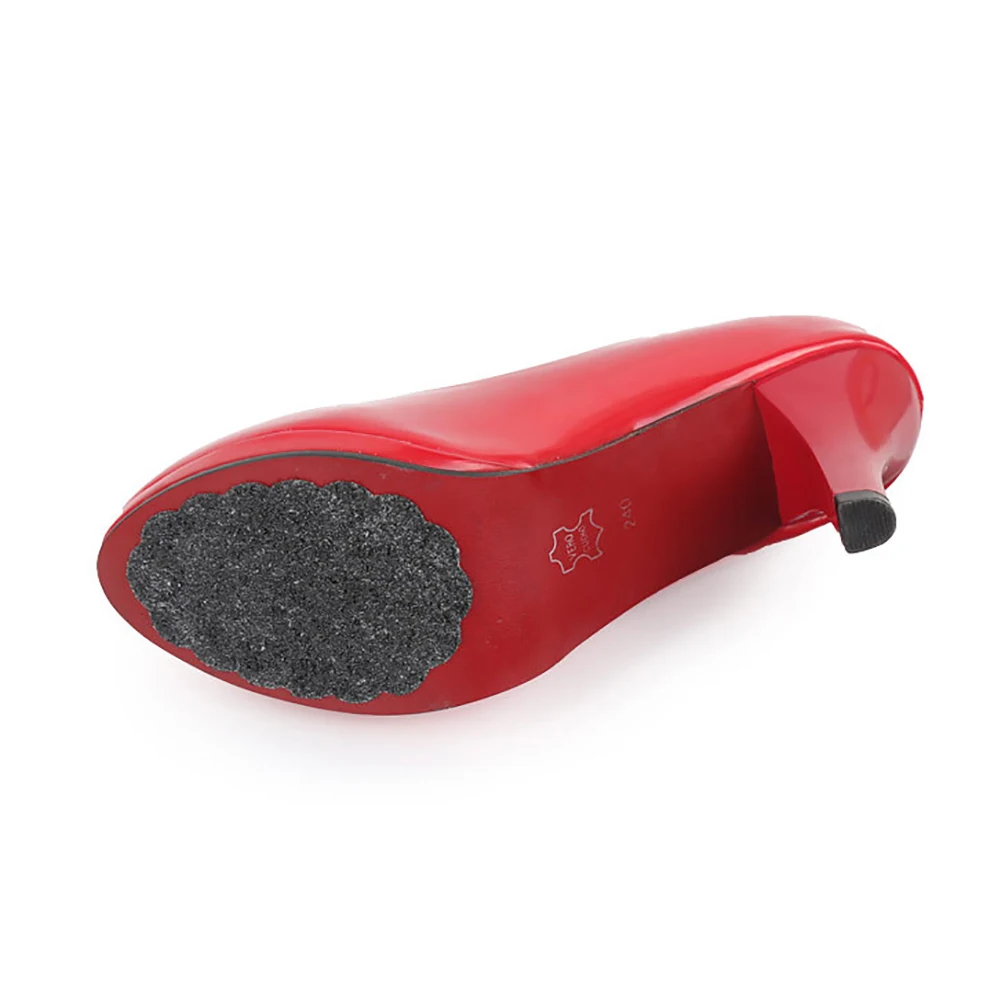 Противоскользящая матовая обувь искусственная на высоком каблуке босоножки