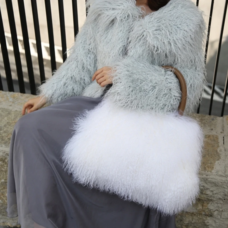 IANLAN женские сумки из натурального монгольского овечьего меха повседневные