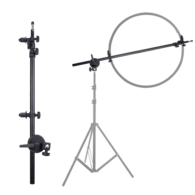 Фото Кронштейн держатель 2"-72"/70-185 см поворотная головка отражатель рукоятка поддержка черного освещения Arm Boom Stand