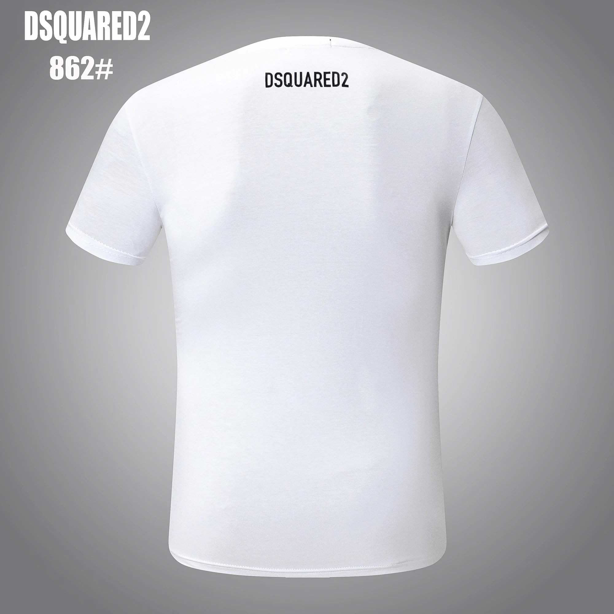 

New Dsquared2 Men/Women Street Hip-Hop Round Neck Short-Sleeved T-shirt Cotton Locomotive Letter Pure cotton Printing Casual Tee