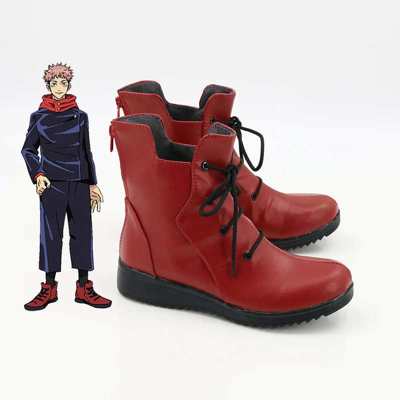 Neue Anime Jujutsu Kaisen Cosplay Schuhe Yuji Itadori Rot Stiefel Karneval Halloween Größe 35-48 12 Neue Anime Jujutsu Kaisen Cosplay Schuhe Yuji Itadori Rot Stiefel Karneval Halloween Größe 35-48 3