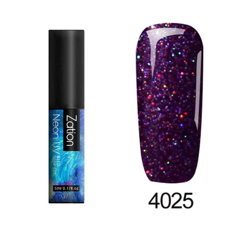 4025 Zation неоновый Гель-лак для ногтей 5 мл Полупостоянный гель uv Vernis верхнее покрытие лак все для маникюра Набор Гибридный гель лак для ногтей - Цвет: 4025