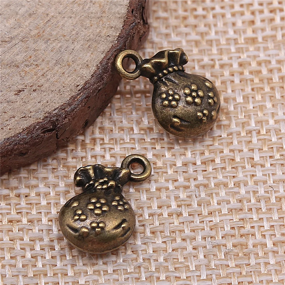 

free shipping 28pcs 16x10mm antique bronze purse charms diy retro jewelry fit Earring keychain hair card pendant accessories