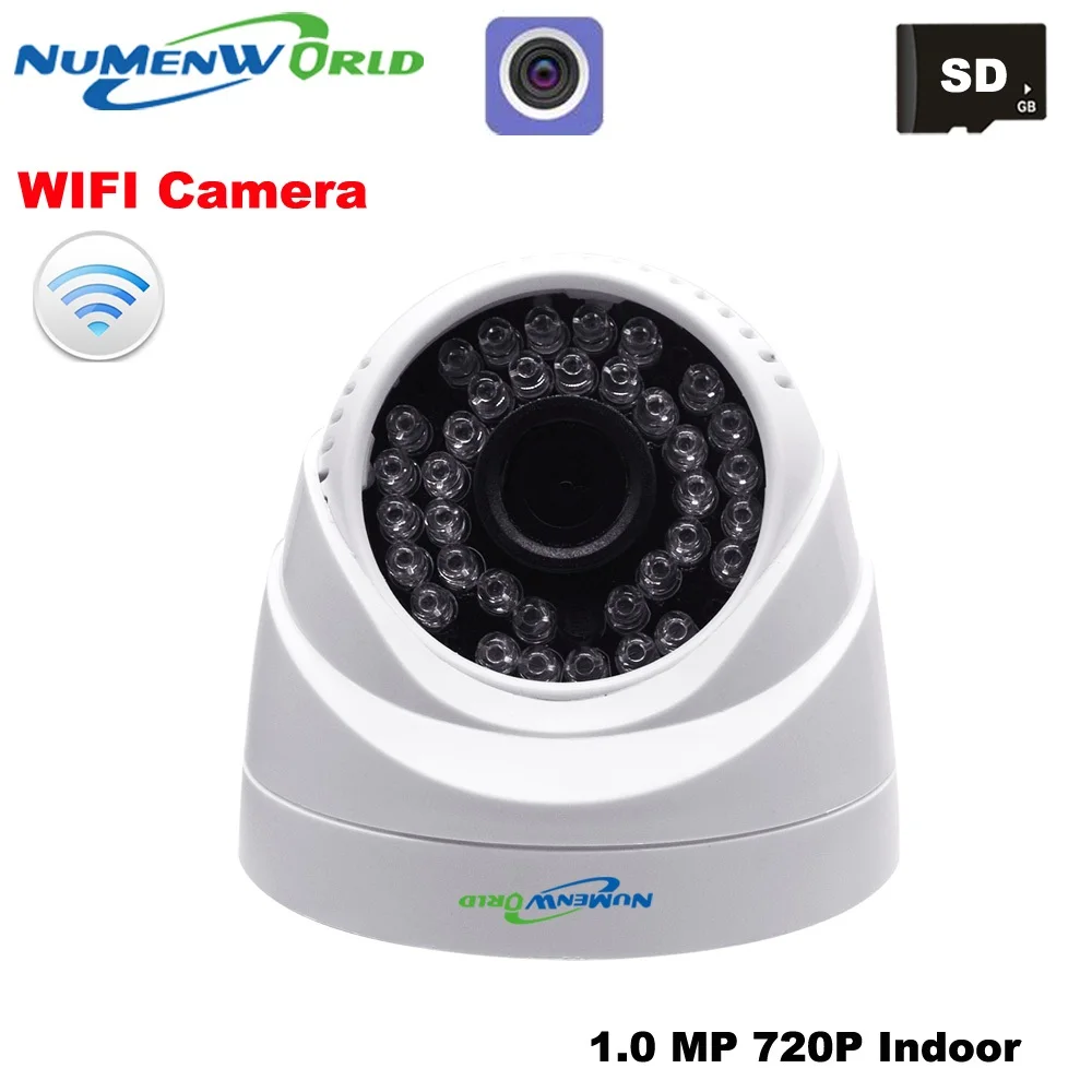 WIFI IP dome camera 720P wireless Security CCTV webcam with night vision SD card slot use for indoor support smartphone view