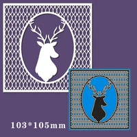 metal cutting dies deer in grid for card diy scrapbooking stencil paper craft album template dies 103105mm