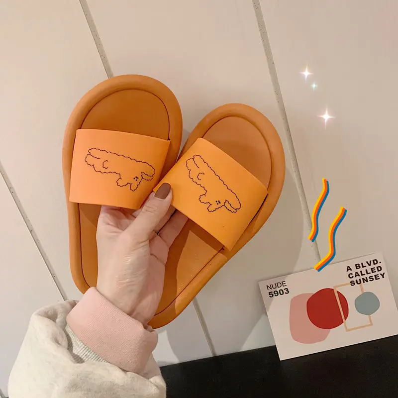 Slippers Female Korean Cute Cartoon Home Bathroom Shower Slippers Slip-resistant Wear-resistant Fluffy Slippers Fashion Shoes