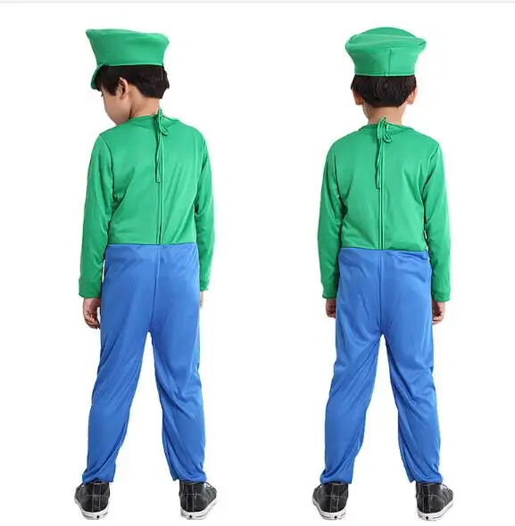 Костюмы на Хэллоуин Забавный костюм Супер Мари Луиджи брата Детский комбинезон