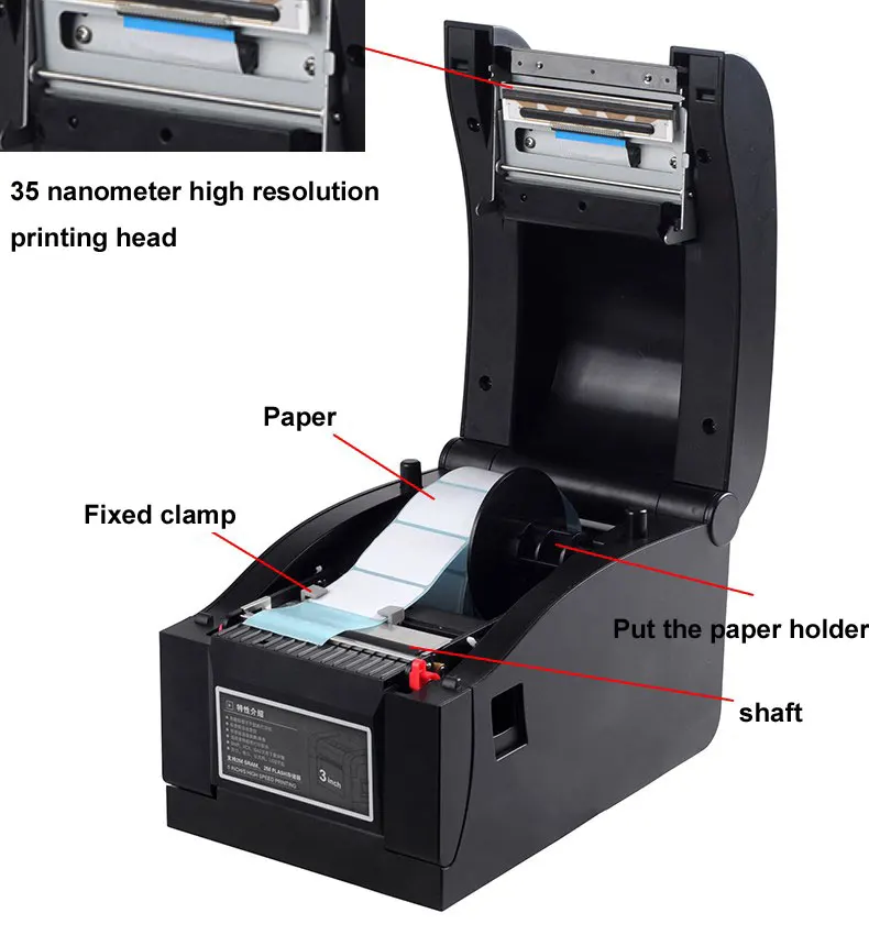 Factory direct sales  Barcode label printers Thermal Clothing tag label printer  Ethernet port USB serial port