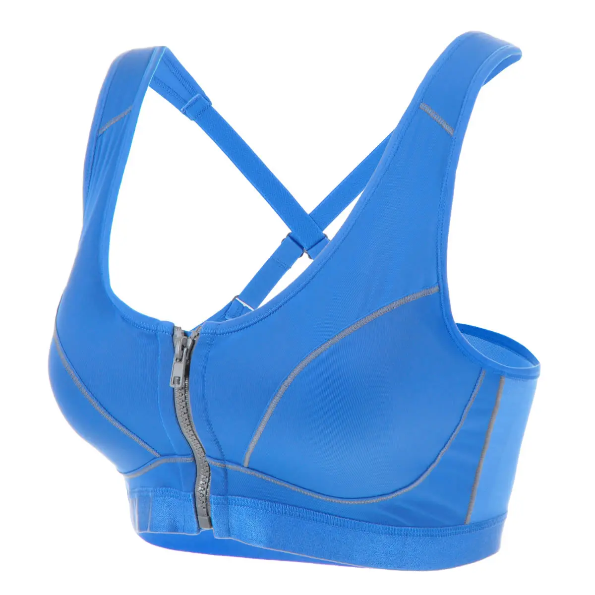 Blue03 Женская Высокая ударная застежка спереди Racerback Полная поддержка фитнес-Бюстгальтер с подкладкой - Цвет: Blue03