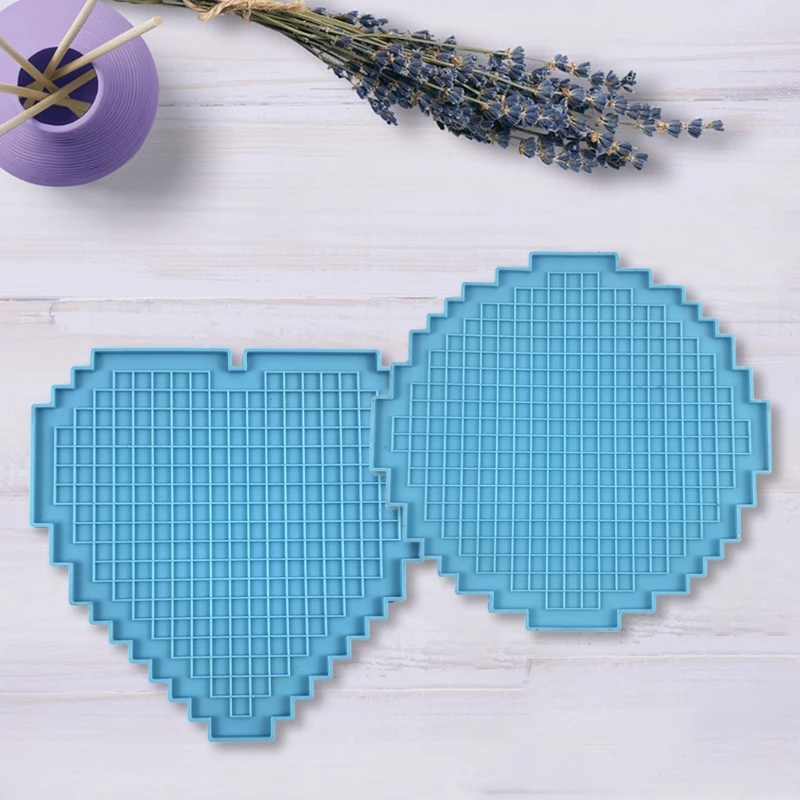 

Pixel Puzzle Coaster Epoxy Resin Mold Cup Mat Tray Plate Casting Silicone Mould