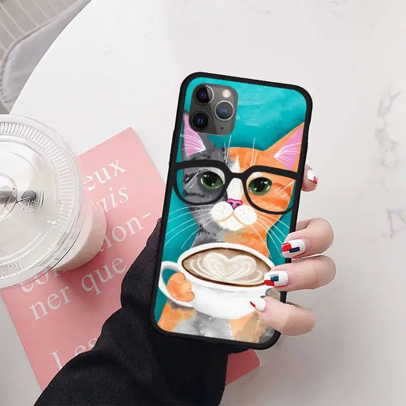 

Acrylic Coffee Milk Drink Bottle Cat Phone Case for iPhone 11 12 mini pro XS MAX 8 7 6 6S Plus X 5S SE 2020 XR