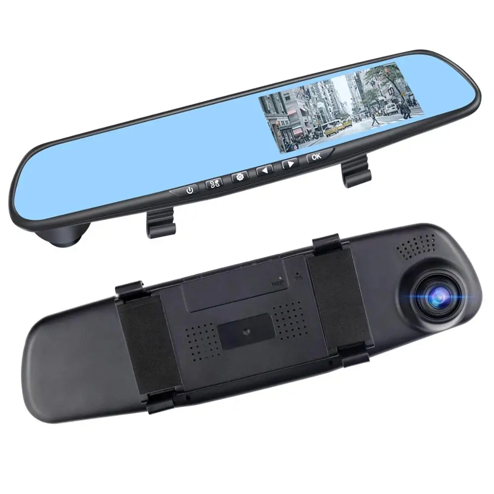 Авто 4 3 дюймов Автомобильный видеорегистратор Камера авто Full HD 1080P зеркало