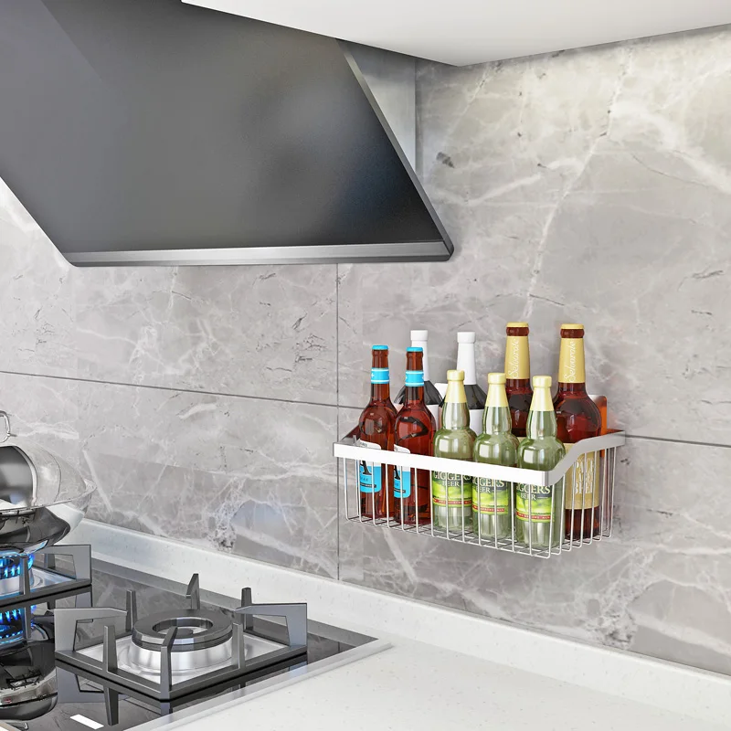 304 нержавеющая сталь кухня настенное крепление корзина для хранения специй