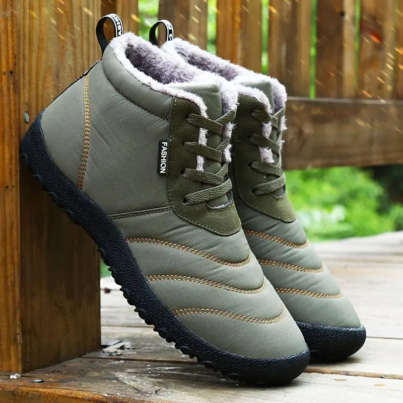 Зимние ботинки мужские кроссовки ботильоны теплые плюшевые непромокаемые