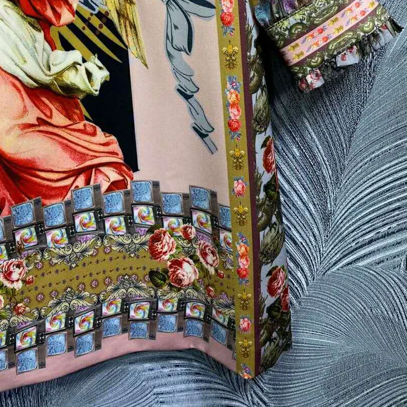 

SEQINYY Pink Mini Dress Vintage Flowers Print Angel 2020 Summer Spring New Fashion Design Women Runway Ruffles Casual