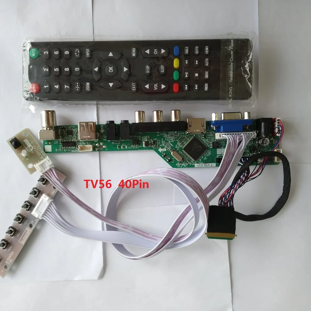 

Комплект для LP156WH2(TL)(QB) ЖК-светодиодный LED USB HDMI-совместимая панель контроллера, плата драйвера VGA удаленный ТВ AV 1366X768 15,6 "40pin LVDS