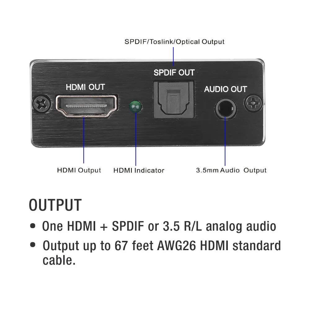 Kebidu 4KX2K HDMI-совместимый аудио экстрактор оптический TOSLINK SPDIF + 3 5 мм стерео