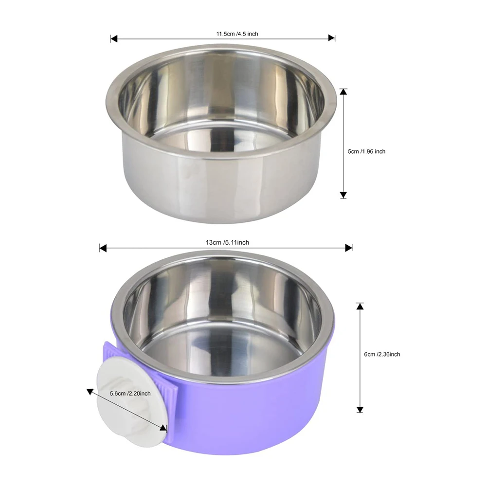 

Pet Bowl Stainless Steel Hanging Bowl Fixed Dog Cage Cat Bowl Dog Drinking Water Feeder Pet Product