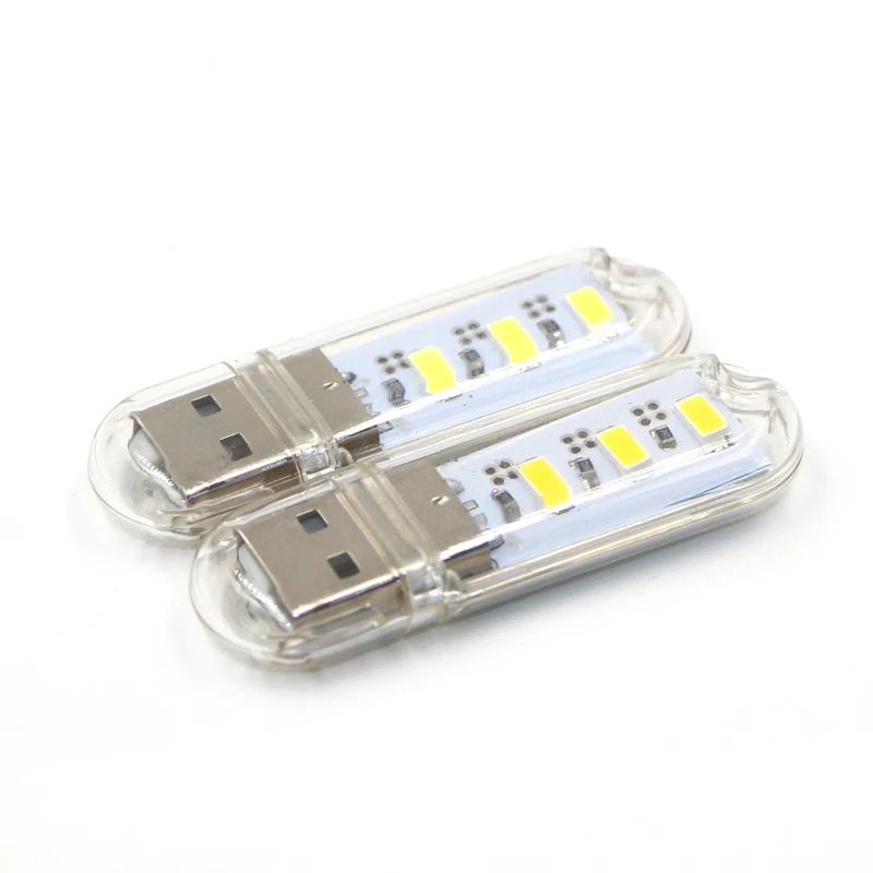 1pc Portable Keychain USB Power White/Warm 3 LED Night Light smart Lamp Cover White Disk Shape U | Электроника