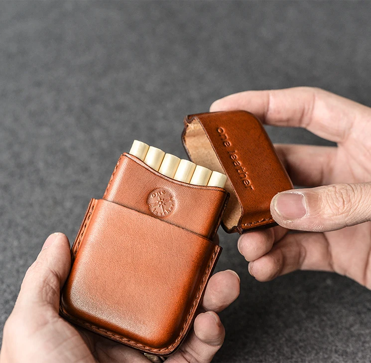Одна кожаная коробка для сигарет, Мужской подарочный чехол для сигарет, мужские подарки, чехол для сигарет, чехол для табака, кожаный чехол для овощей