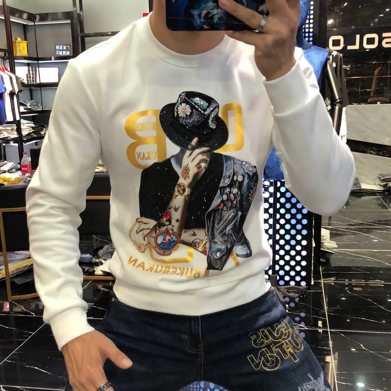 

2021 Spring New Printing Men's Brand Slim Long Sleeve T-shirt Men T Shirt Homme Camiseta Masculina Tee Shirt Homme