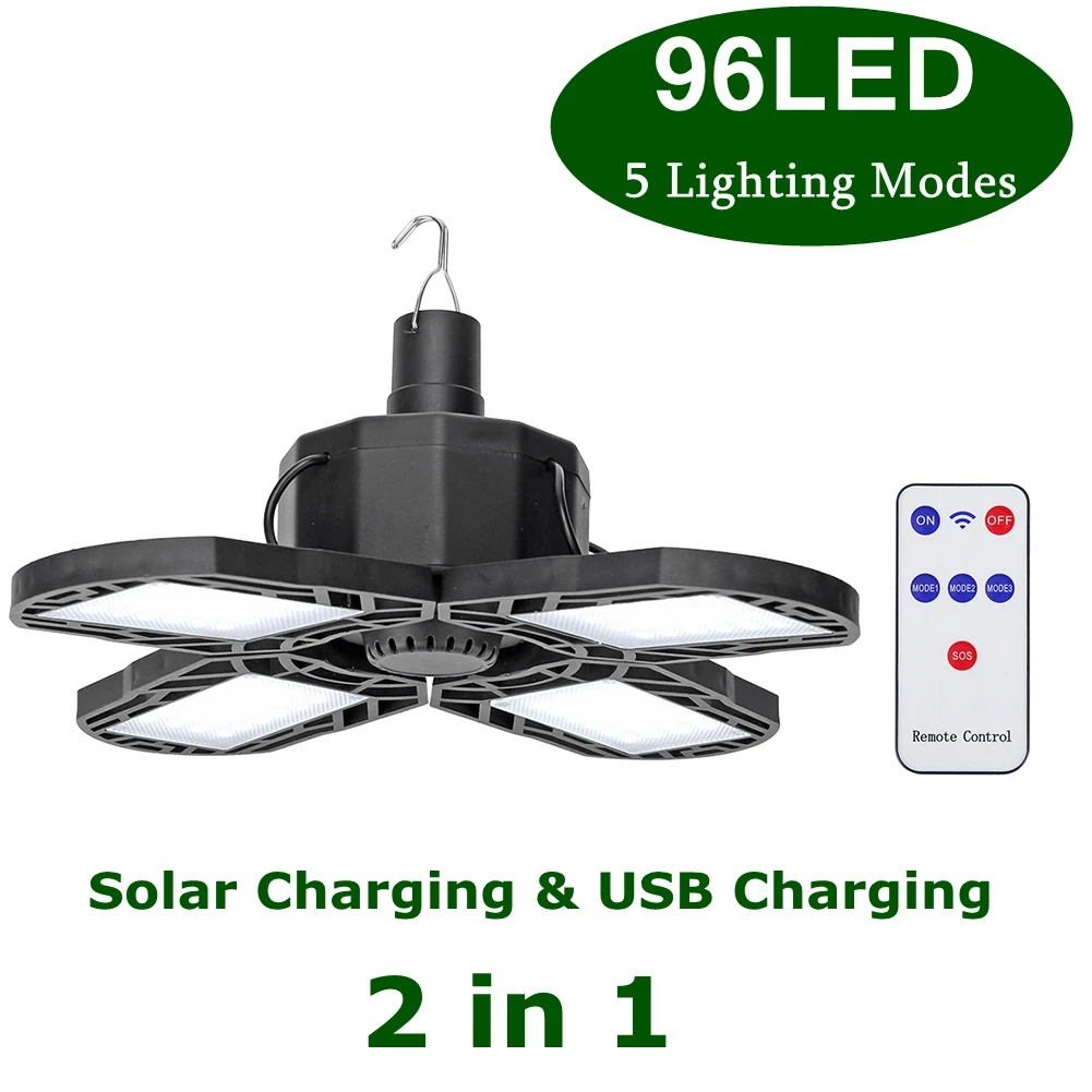 Портативный 96LED 60 Вт складной светильник для кемпинга на открытом воздухе гаража