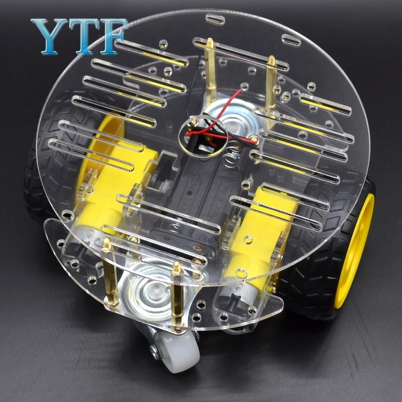 2WD Мини Круглая Двухуровневая умная Роботизированная Автомобильная шасси DIY