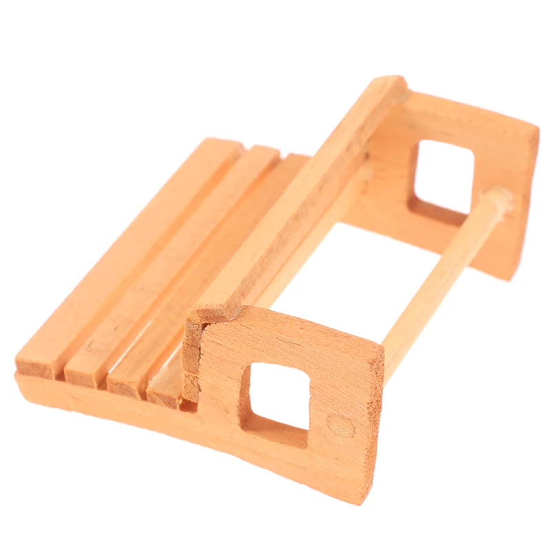 

New Arrival 1:12 Dollhouse Miniature Wooden Chair Park Ornament Furniture Model Doll House Decor