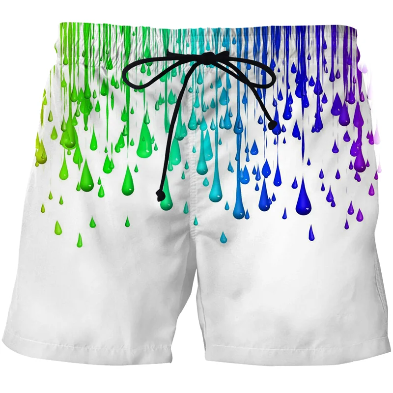 

2021 New Fashion Painting art 3D Printed Colour Beach Shorts Men And Boys Pants Summer Quick Drying Swimsuit Bottoms Shorts