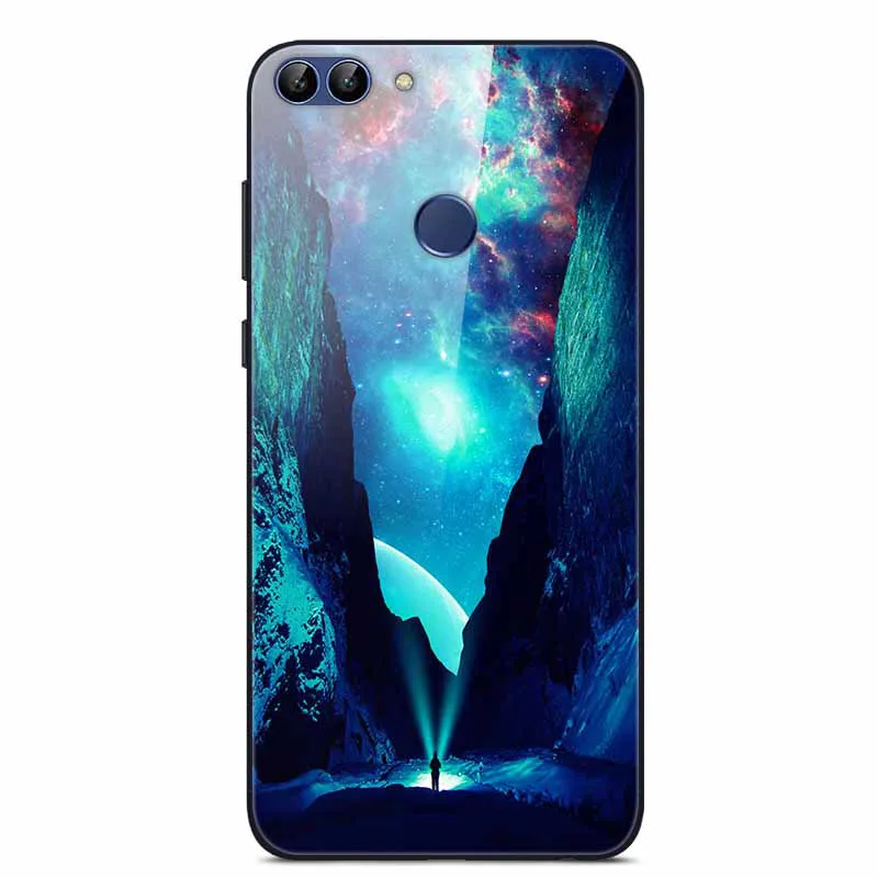 Чехол из закаленного стекла для Coque huawei P Smart, мягкий бампер, 3D печать, Funda для huawei P Smart, FIG-LX1 чехол для телефона - Цвет: 21