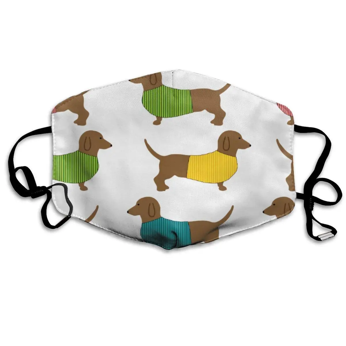 

Dachshund Dog Washable Reusable Mask, Cotton Anti Dust Half Face Mouth Mask For Kids Teens Men Women With Adjustable Ear Loops