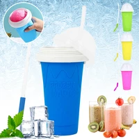 ice cream machine smoothie making cup quick freezing squeeze cup silicone pinch cup cooling straw with bottle summer artifact
