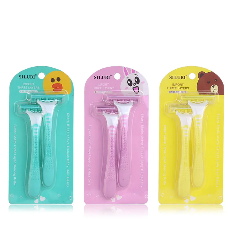 

Бритвенный набор с тремя лезвиями из нержавеющей стали, 2 набора расчесок, устройство для бритья ног, для удаления волос с тела SU263