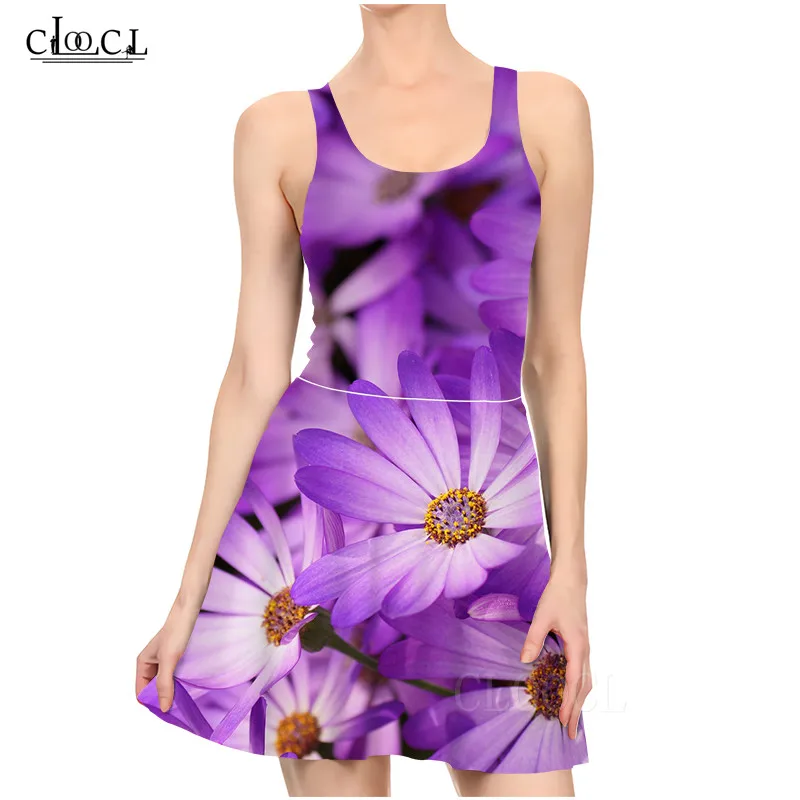 Милое и свежее платье без рукавов женская одежда летнее цветочвечерние