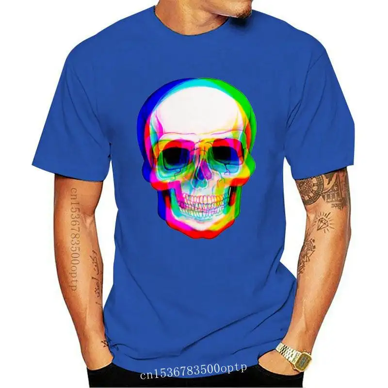 

New 2021 qi0410A 100% cotton short sleeve skull men T shirt casual loose summer mens tshirt male t-shirt tmens tee shirts