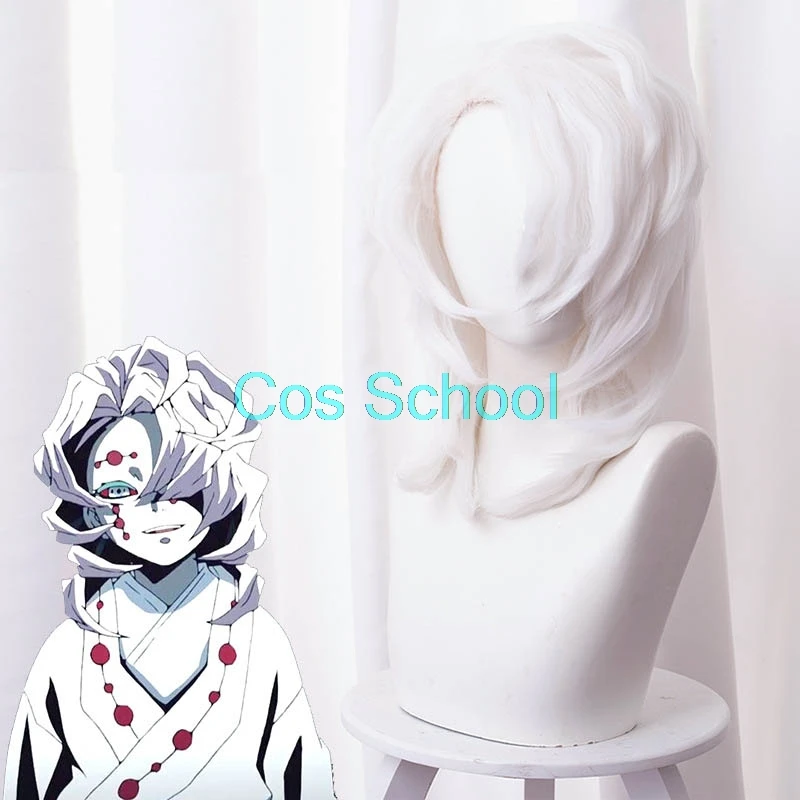Cos School Rui парики для косплея Demon Slayer Kimetsu no Yaiba аниме белые стильные короткие волосы