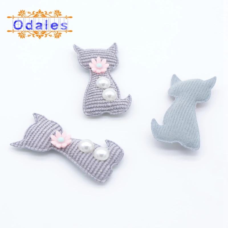 Модные серые нашивки в Корейском стиле с изображением домашних кошек цветов и