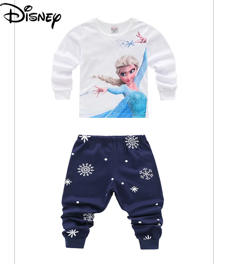 

Disney Frozen Aisha Princess Cotton Children's Long-sleeved Pajamas Two-piece Pajamas Home Service Kids Clothes Girls