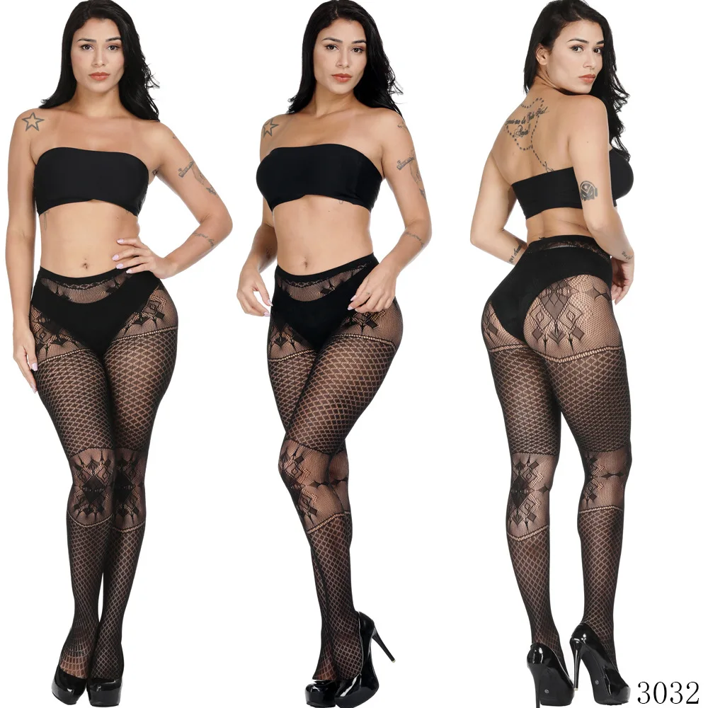 Lady Women Pantyhose Sexy Hollow Solid Fishnet Tights Clothes For Jacquard Black Lace Lingerie Stocking | Женская одежда