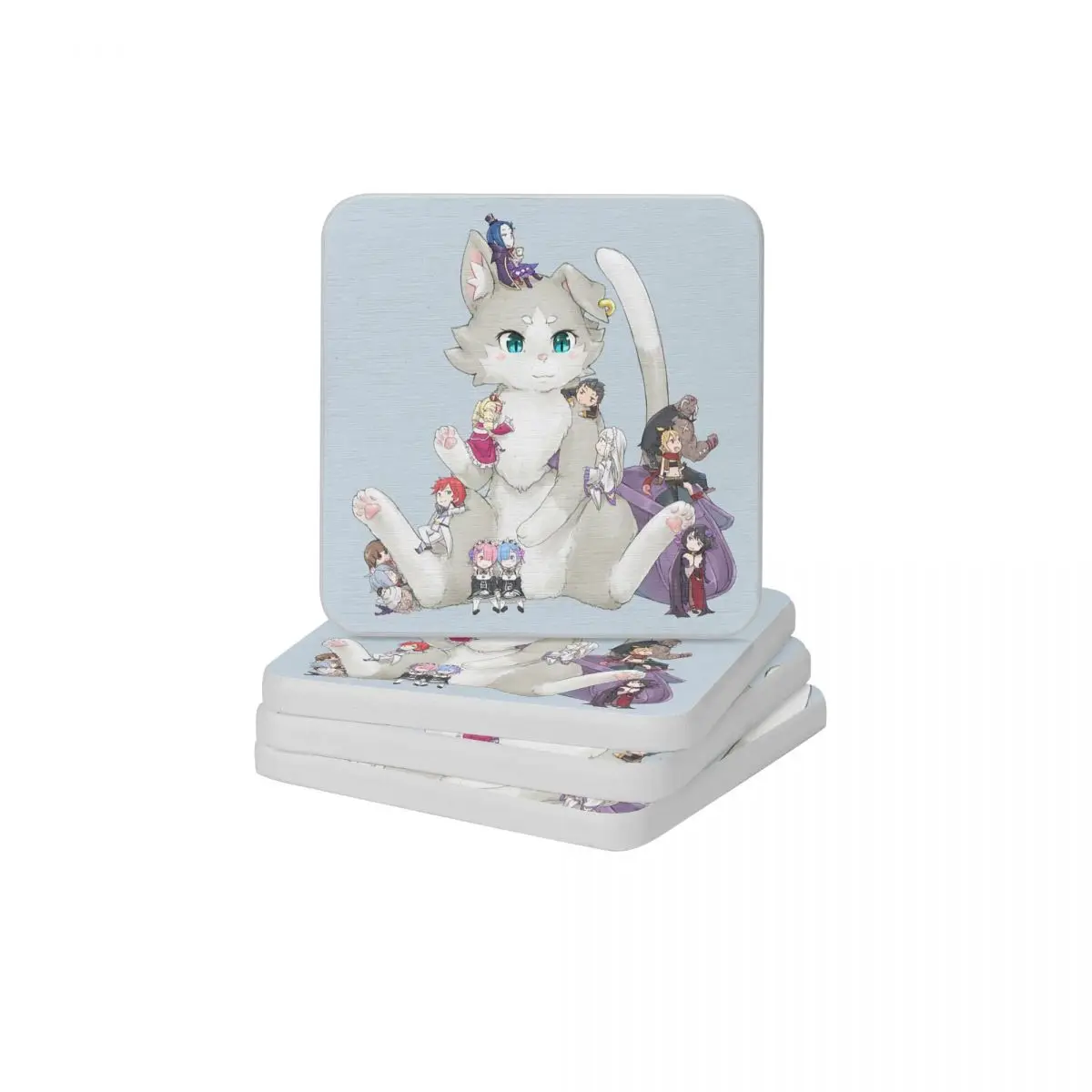 

Re Zero Kara Hajimeru Isekai Seikatsu Diatomite Square Round Coaster Multifunction Cup Bonsai Mat Soap Toothbrush Pad 10x10cm